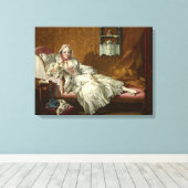 A Lady on Her Day Bed, 1743 by Francois Boucher キャンバスプリント (インサイチュ (ウッドフロア))