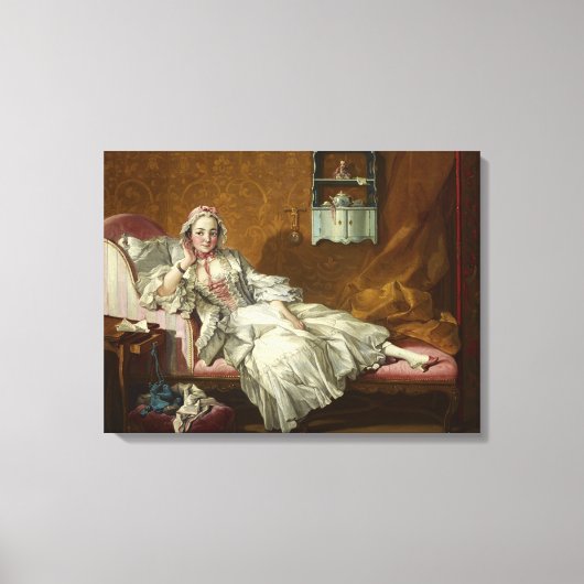 A Lady on Her Day Bed, 1743 by Francois Boucher キャンバスプリント (正面)