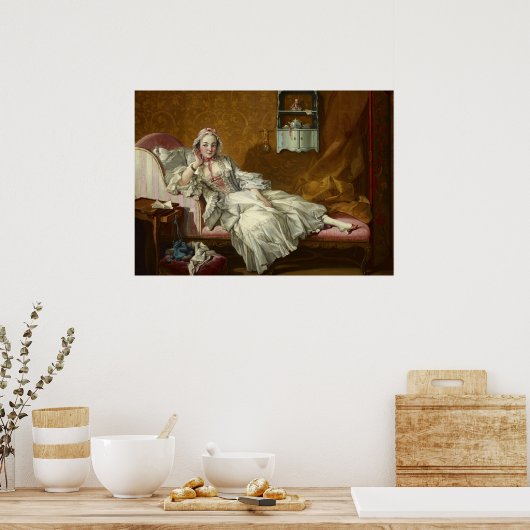 A Lady on Her Day Bed, 1743 by Francois Boucher ポスター (キッチン)