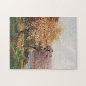 A Lake Landscape in春by Adolf Kaufmann ジグソーパズル (横)