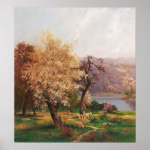 A Lake Landscape in春by Adolf Kaufmann ポスター (正面)