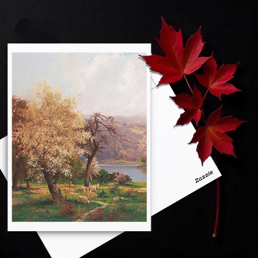 A Lake Landscape in春by Adolf Kaufmann ポストカード