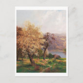 A Lake Landscape in春by Adolf Kaufmann ポストカード (正面)