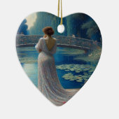 A Lake With Lily Pads and Flowers Valentine Tree セラミックオーナメント (右)