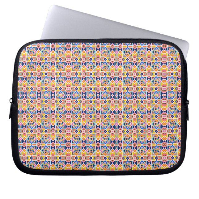 A laptop sleeve with a vibrant ラップトップスリーブ (正面)