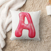 A Latter Print Throw Pillow 16" x 16" クッション (ブランケット)