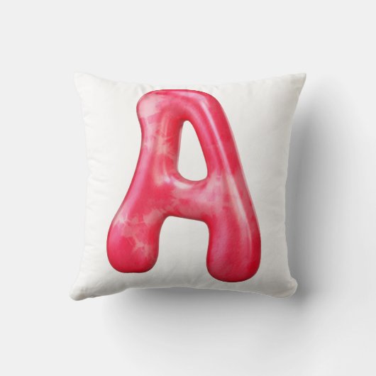 A Latter Print Throw Pillow 16" x 16" クッション (裏面)