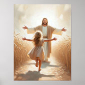 A Leap of Faith, Christian Art, Jesus and Girl Art ポスター (正面)