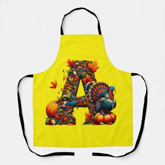 A letter A in Thanksgiving style エプロン (正面)