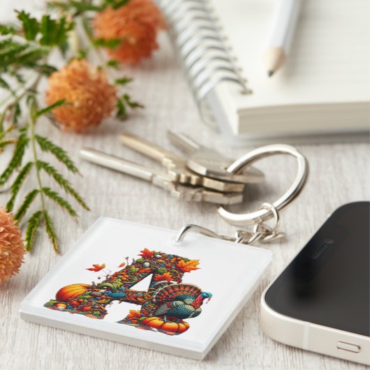 A letter A in Thanksgiving style キーホルダー (正面右)