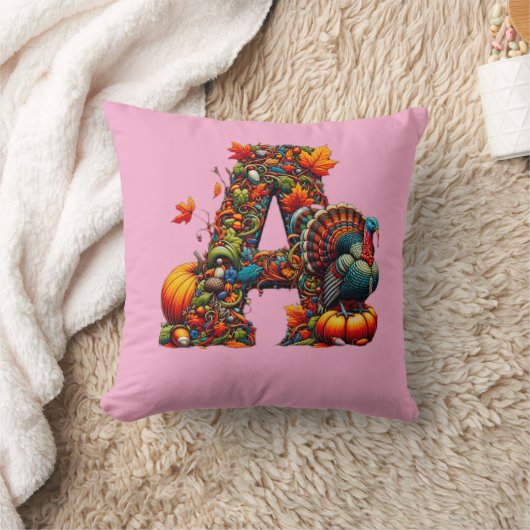 A letter A in Thanksgiving style クッション (ブランケット)