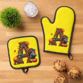 A letter A in Thanksgiving style 鍋つかみ&鍋敷きセット (トップダウン)