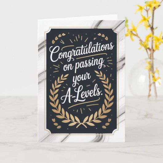 A Level Exam Congratulation Graduation  カード (黄色い花)