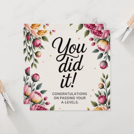 A Level Exam Congratulation Graduation card's  カード (正面/裏面インサイチュ)