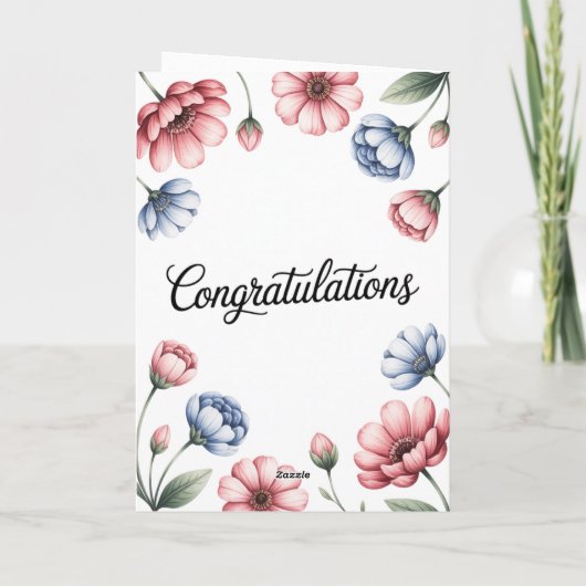 A Level Exam Floral Congratulation Graduation  カード (裏面)