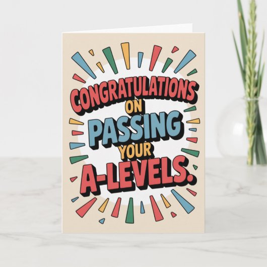 A Level Exam Floral Congratulation Graduation  カード (正面)