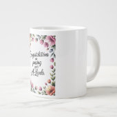 A Level Exam Floral Congratulation Graduation  ジャンボコーヒーマグカップ (正面右)