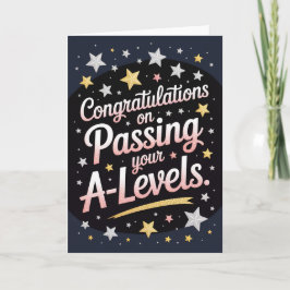 A Level Exam radiant star Congratulation cards カード