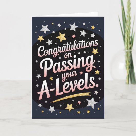 A Level Exam radiant star Congratulation cards カード (正面)