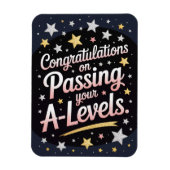 A Level Exam radiant star Congratulation cards マグネット (縦)