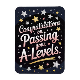 A Level Exam radiant star Congratulation cards マグネット