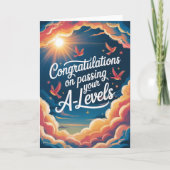 A Level Exam sky sunshine Congratulation cards カード (正面)