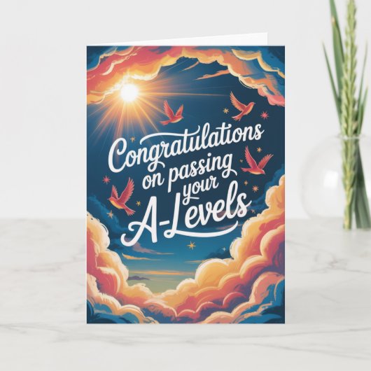 A Level Exam sky sunshine Congratulation cards カード (正面)