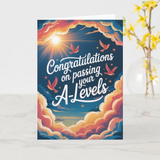 A Level Exam sky sunshine Congratulation cards カード (黄色い花)