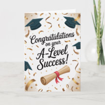 A-Level success Congratulations Cards Graduation 