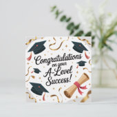 A-Level success Flat Graduation Greeting Card  カード (スタンド正面)