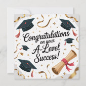 A-Level success Flat Graduation Greeting Card  カード (裏面)