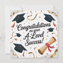 A-Level success Flat Graduation Greeting Card  カード