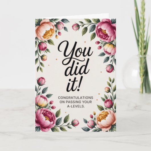 A-Level success floral Congratulations Cards  カード (正面)