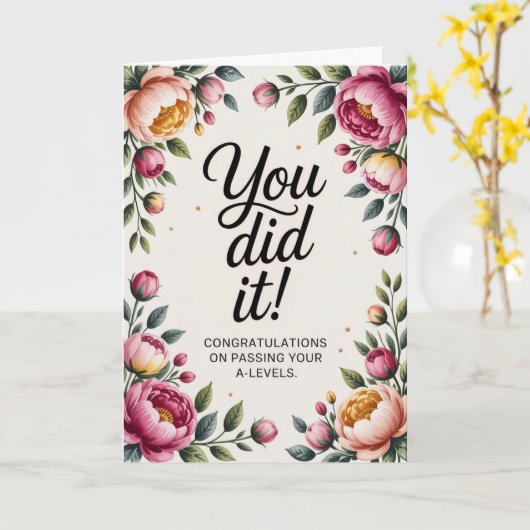 A-Level success floral Congratulations Cards  カード (黄色い花)