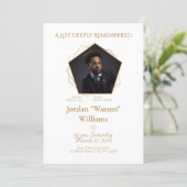 A Life Deeply Remembered – White Funeral Program 招待状 (スタンド正面)