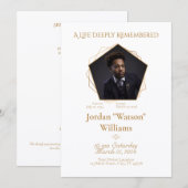 A Life Deeply Remembered – White Funeral Program 招待状 (正面/裏面)