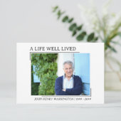 A Life Well Lifeヴィンテージプリント写真葬儀 サンキューカード (スタンド正面)