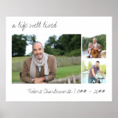 A Life Well Livedスクリプカジュアルト3写真葬儀 ポスター (正面)