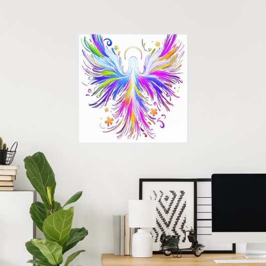 A Light and Airy Abstract Angel Wall Poster ポスター (ホームオフィス)