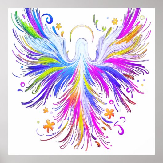 A Light and Airy Abstract Angel Wall Poster ポスター (正面)
