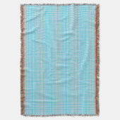 A light blue and white checkered blanket  スローブランケット (正面縦)