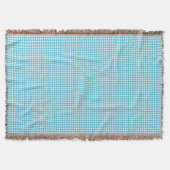 A light blue and white checkered blanket  スローブランケット (正面)