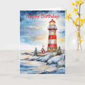 A Lighthouse in Winter カード (黄色い花)
