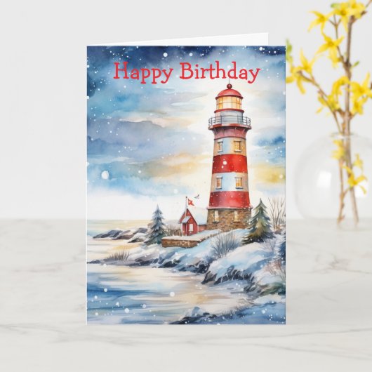 A Lighthouse in Winter カード (黄色い花)