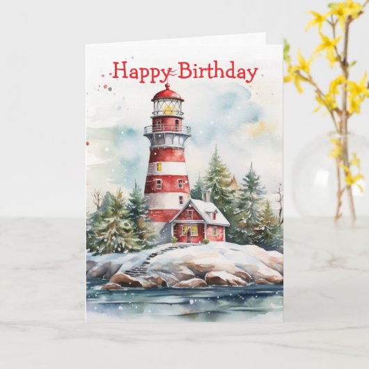 A Lighthouse in Winter カード (黄色い花)