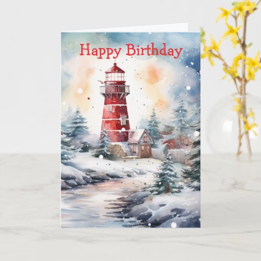 A Lighthouse in Winter カード (黄色い花)