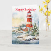 A Lighthouse in Winter カード (黄色い花)