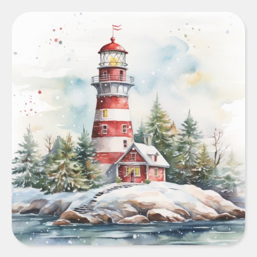 A Lighthouse in Winter スクエアシール (正面)