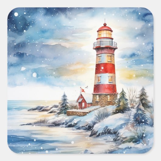 A Lighthouse in Winter スクエアシール (正面)