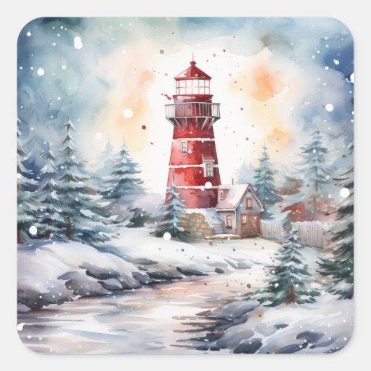 A Lighthouse in Winter スクエアシール (正面)